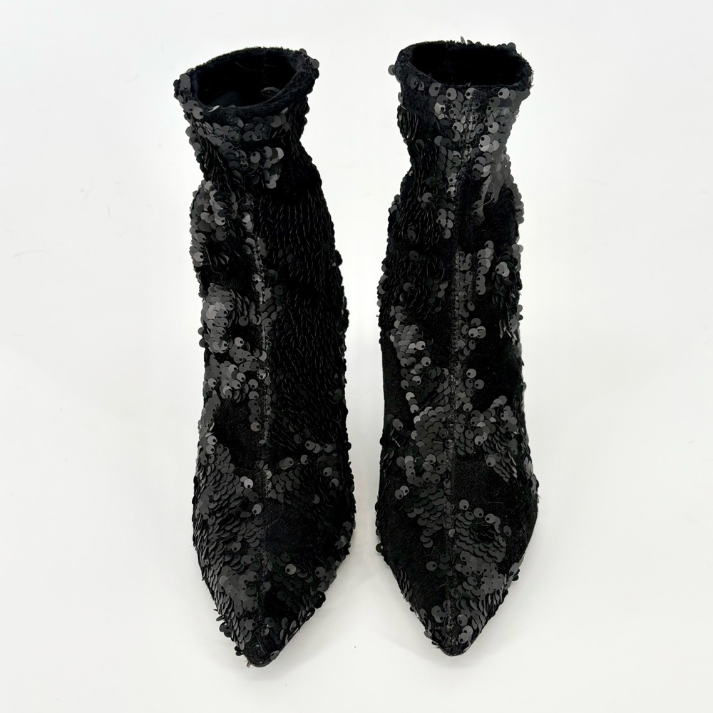 ZARA Velvet and Sequin Ankle Boot - Picture 4 of 16